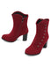 Bottes mi-mollet cloutées en daim doublées de fausse fourrure