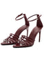 Sandales vintage talons hauts et bout pointu rouge bordeaux