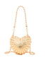 Mini Sac Cœur Rigide Métallisé Côtelé