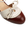 Chaussures Mary Jane Bicolores à Nœud et Talon Bloc 4