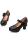 Bout Rond Talon Bloc Fleur Mary Jane Talons 2