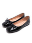 Ballerines vintage en similicuir à bout carré et nœud