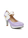 Chaussures à talons hauts Mary Jane avec nœud latéral et bloc de couleurs