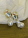 Boucles d'oreilles pendentif en perle rose baroque