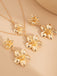 Ensemble collier et boucles d'oreilles à double clavicule florale