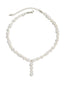 Collier blanche pendentif en perles