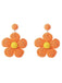 Boucles d'oreilles pendantes Boho Ruffia Strass Fleur