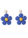 Boucles d'oreilles pendantes Boho Ruffia Strass Fleur