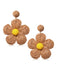 Boucles d'oreilles pendantes Boho Ruffia Strass Fleur