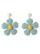 Boucles d'oreilles pendantes Boho Ruffia Strass Fleur