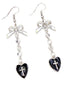 Boucles d'oreilles gothiques en croix de cœur et nœud papillon