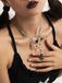 Collier gothique noir à plusieurs niveaux avec cœur ailes étoile et épée