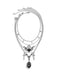 Collier gothique noir à plusieurs niveaux avec cœur ailes étoile et épée