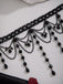 Collier pendentif gothique à pampilles en cristal artificiel noire