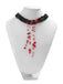 Collier gothique multicouche en forme de sang et perles