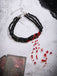 Collier gothique multicouche en forme de sang et perles