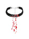 Collier gothique multicouche en forme de sang et perles