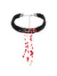 Collier gothique multicouche en forme de sang et perles