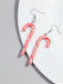 Boucles d'oreilles de Noël couleur bonbon en forme de canne arc-en-ciel