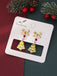Boucles d'oreilles pendantes vintage de nœud papillon doré pour sapin de Noël