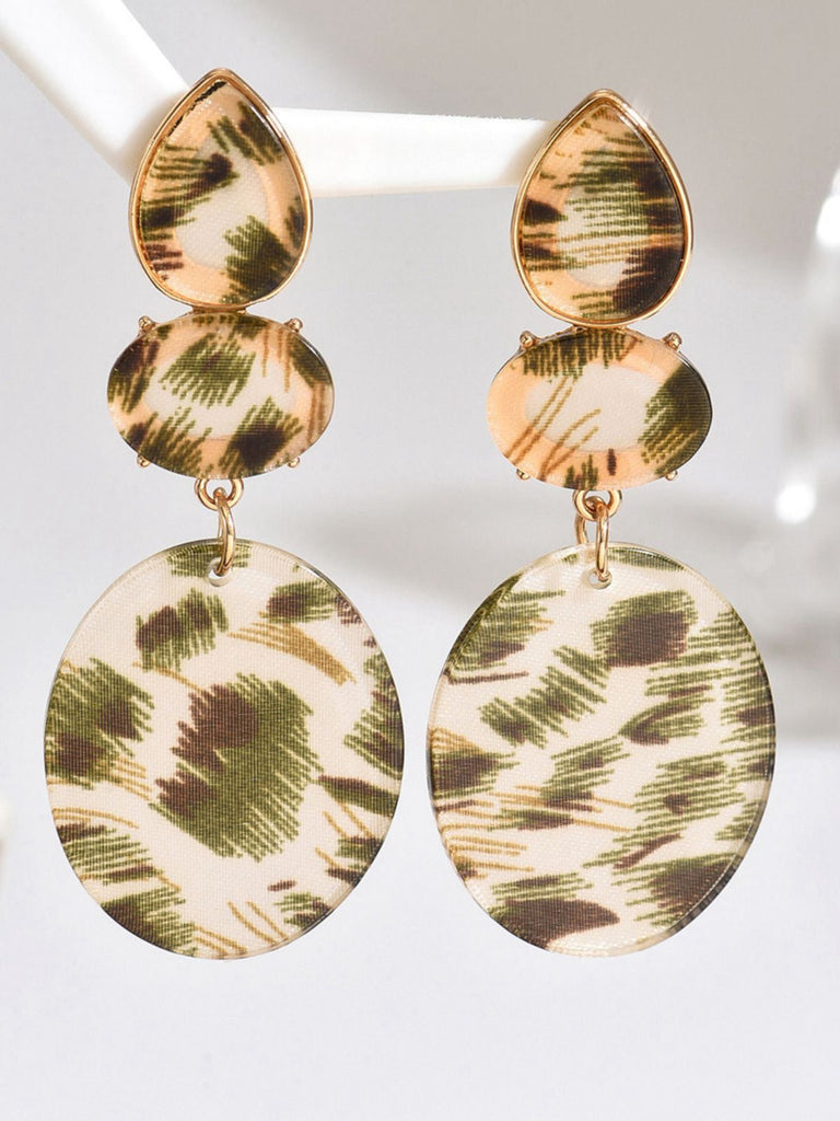 Boucles d'oreilles pendantes vintage à imprimé léopard