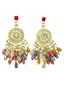 Boucles d'oreilles multicolores bohèmes gravées goutte