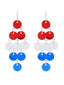 Boucles d'Oreilles Pendantes à Paillettes Rouge Blanc et Bleu