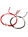 Bracelet de couple gothique rouge et noir à breloque araignée - 1