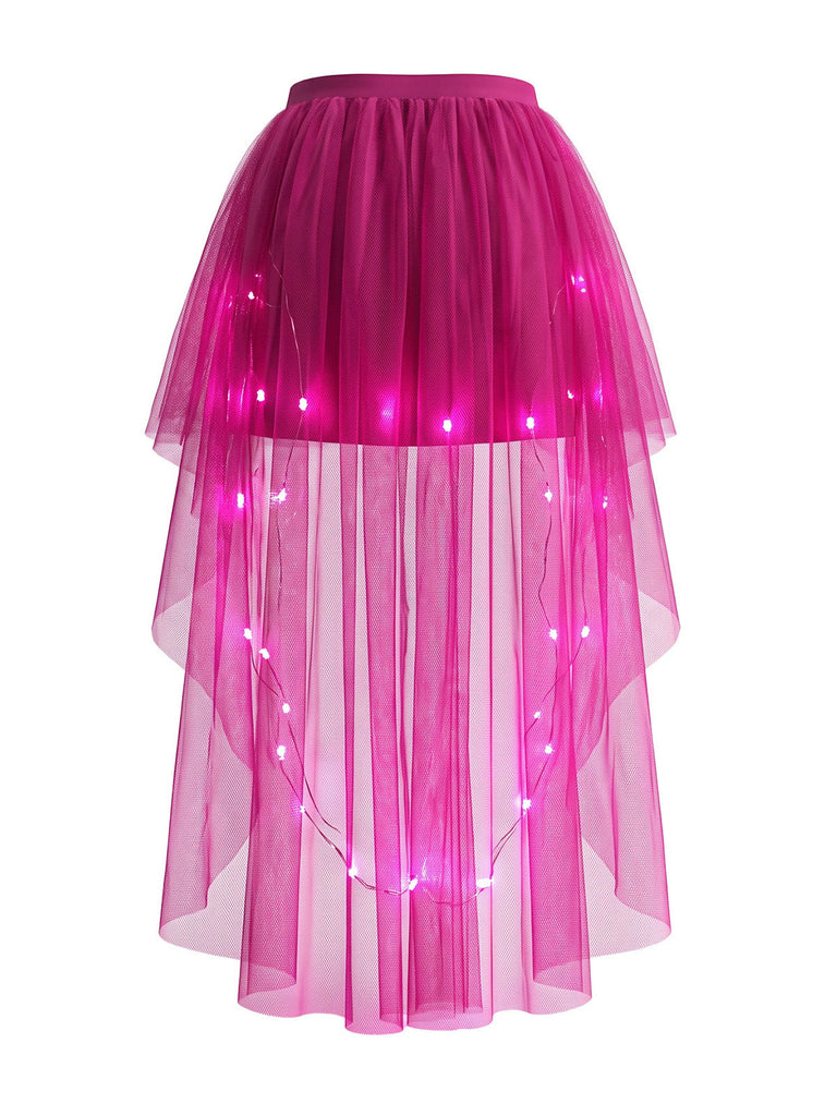 Jupe tutu asymétrique en maille lumineuse à LED Années 1980 - 5