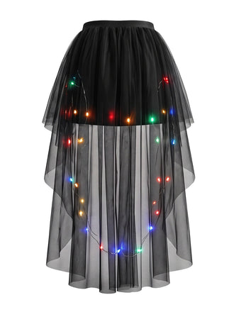 Jupe tutu asymétrique en maille lumineuse à LED Années 1980 - 2