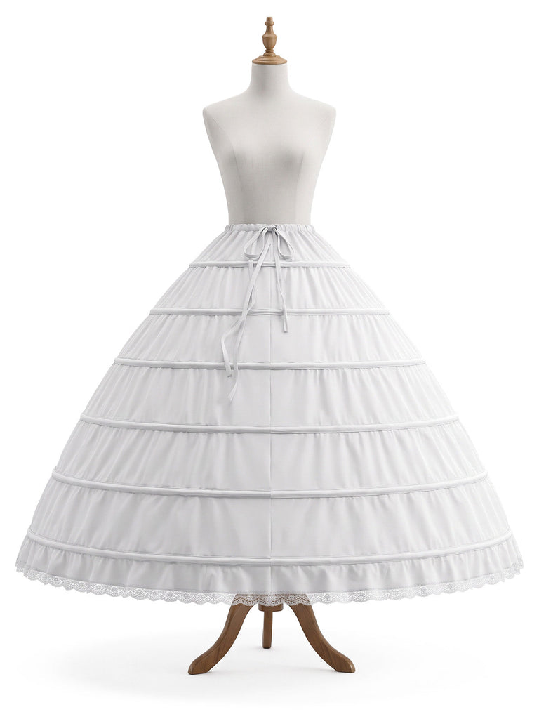 Jupon blanc à étages en dentelle style victorien Années 1970 - 1