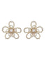 Boucles d'oreilles à tige creuses en perles rétro blanches