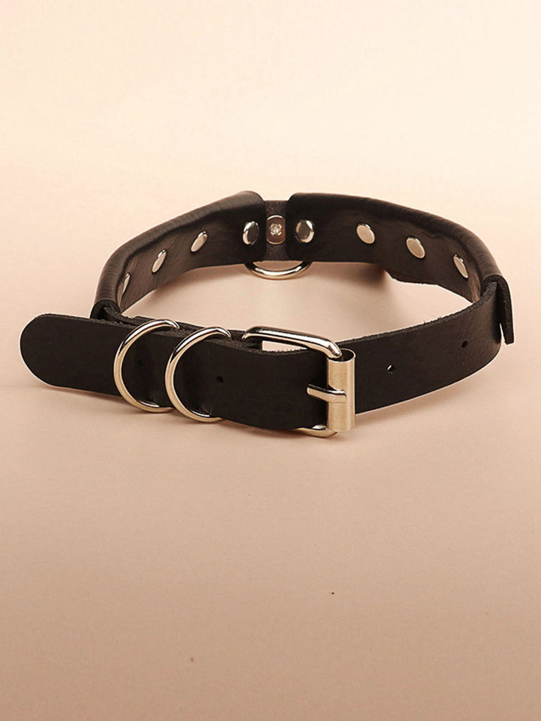 Collier ras du cou gothique en similicuir pour Halloween