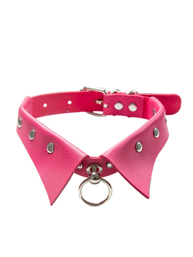 Collier ras du cou gothique en similicuir pour Halloween