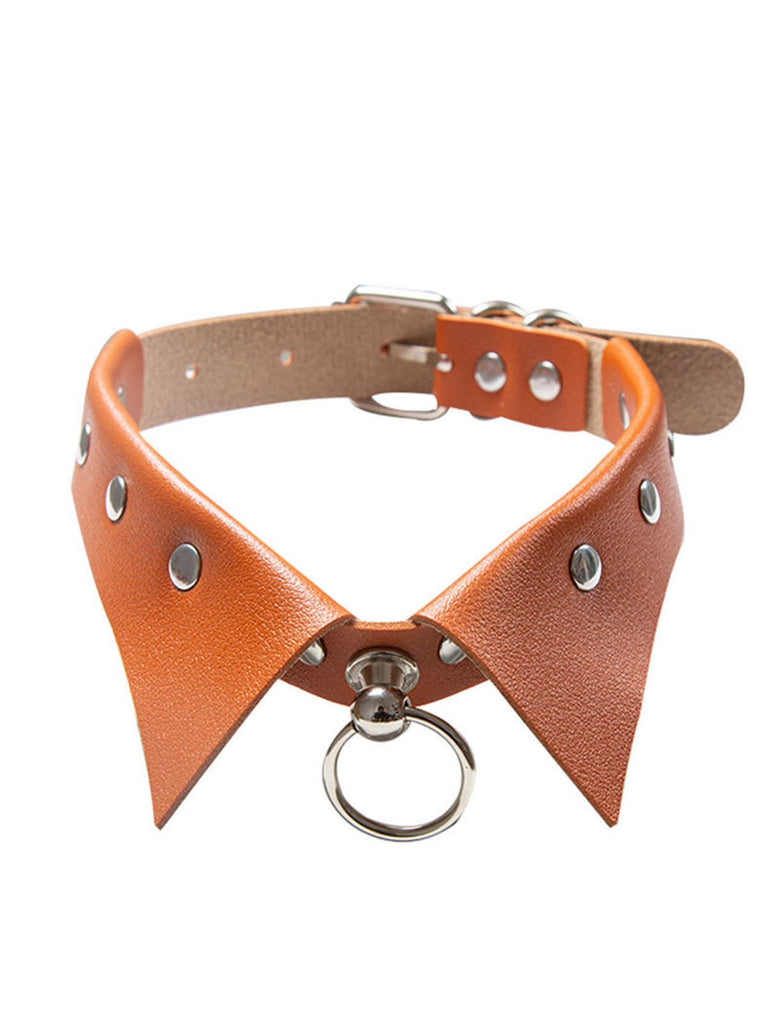 Collier ras du cou gothique en similicuir pour Halloween