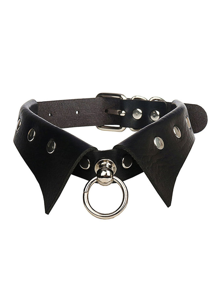 Collier ras du cou gothique en similicuir pour Halloween