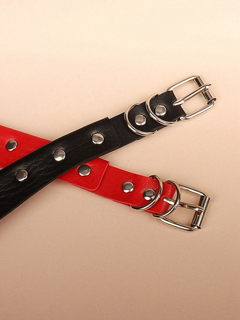 Collier ras du cou gothique en similicuir pour Halloween