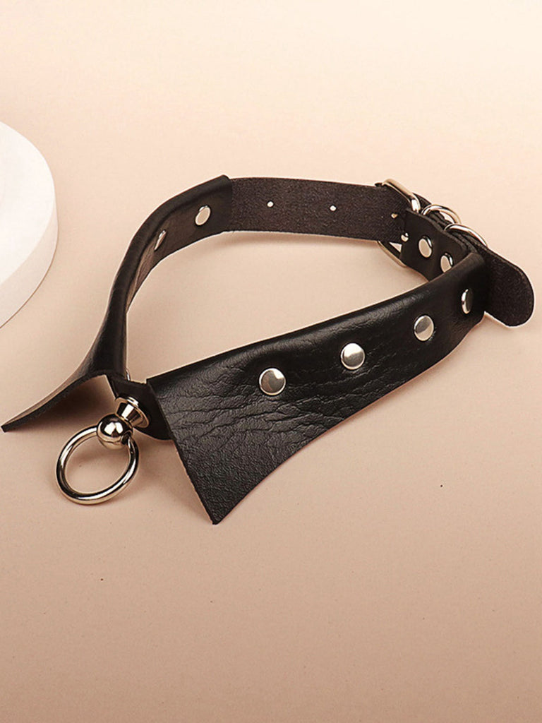 Collier ras du cou gothique en similicuir pour Halloween