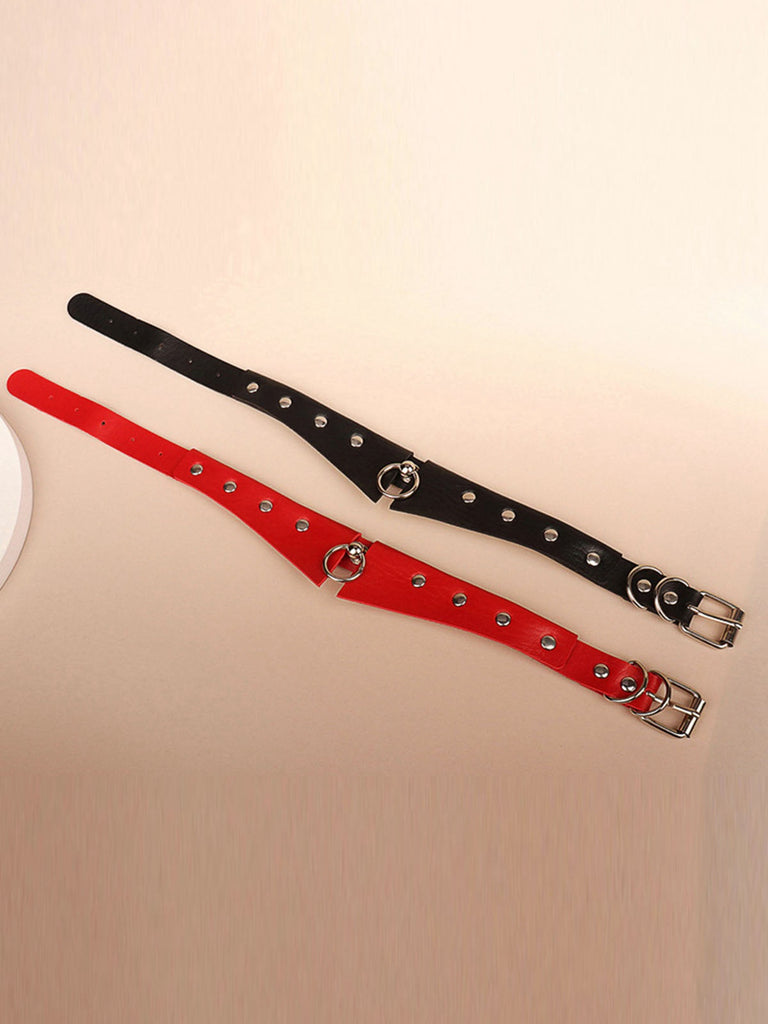 Collier ras du cou gothique en similicuir pour Halloween