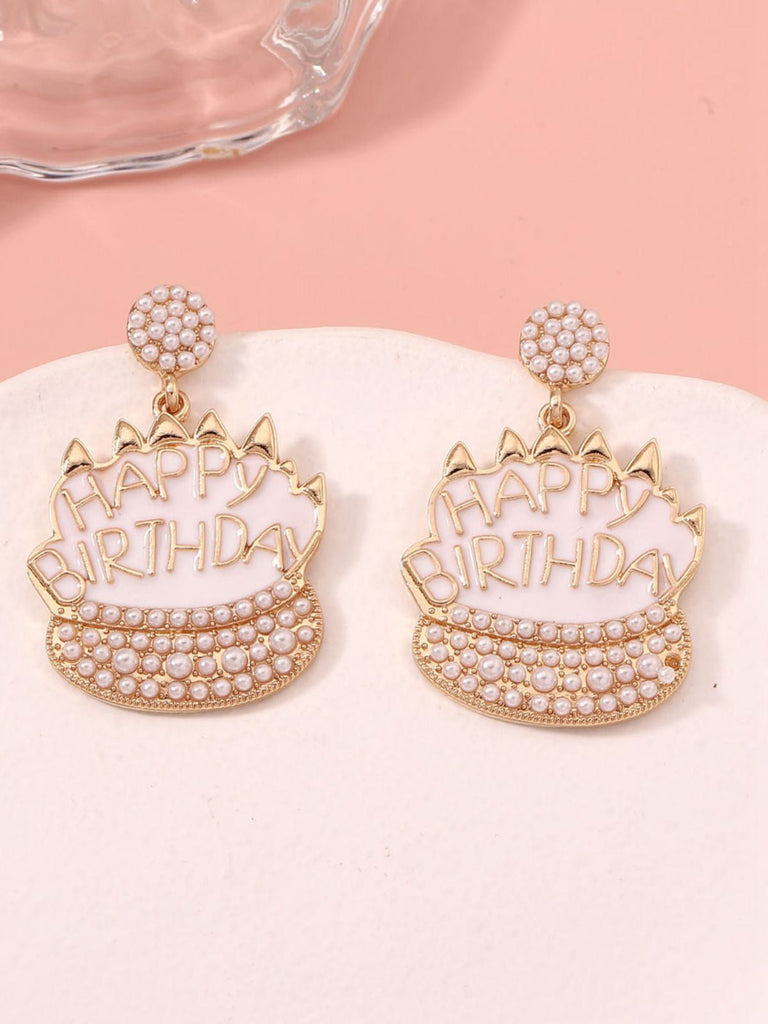Boucles d'oreilles vintage en strass pour gâteau d'anniversaire