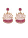 Boucles d'oreilles vintage en strass pour gâteau d'anniversaire