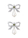 Boucles d'oreilles pendantes en forme d'étoile avec nœud en argent et perles