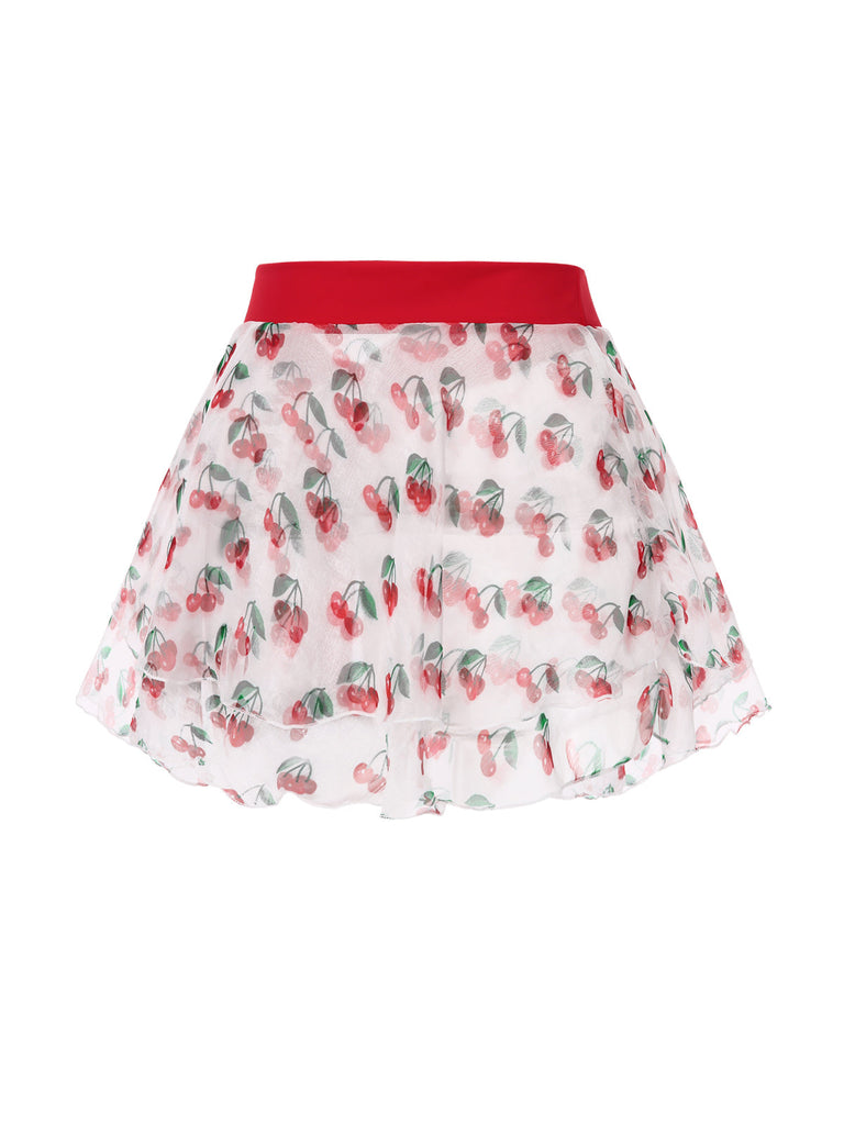 Cache Maillot rouge cerise à lacets années 1950