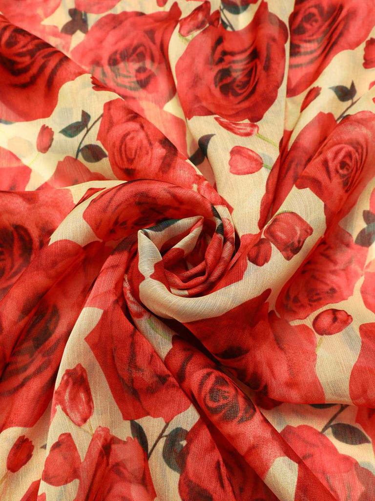 Cache-maillot asymétrique longue roses rouge années 60