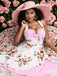 Robe Balançoire Année 50 Florale Rose à Licou