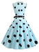 Robe Vintage à Col V Année 50 Bretelles À Pois Ceinture et ensemble d'accessoires