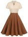 Robe boutonnée kaki style Blanche-Neige années 1950