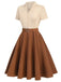 Robe boutonnée kaki style Blanche-Neige années 1950