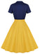 Robe boutonnée kaki style Blanche-Neige années 1950
