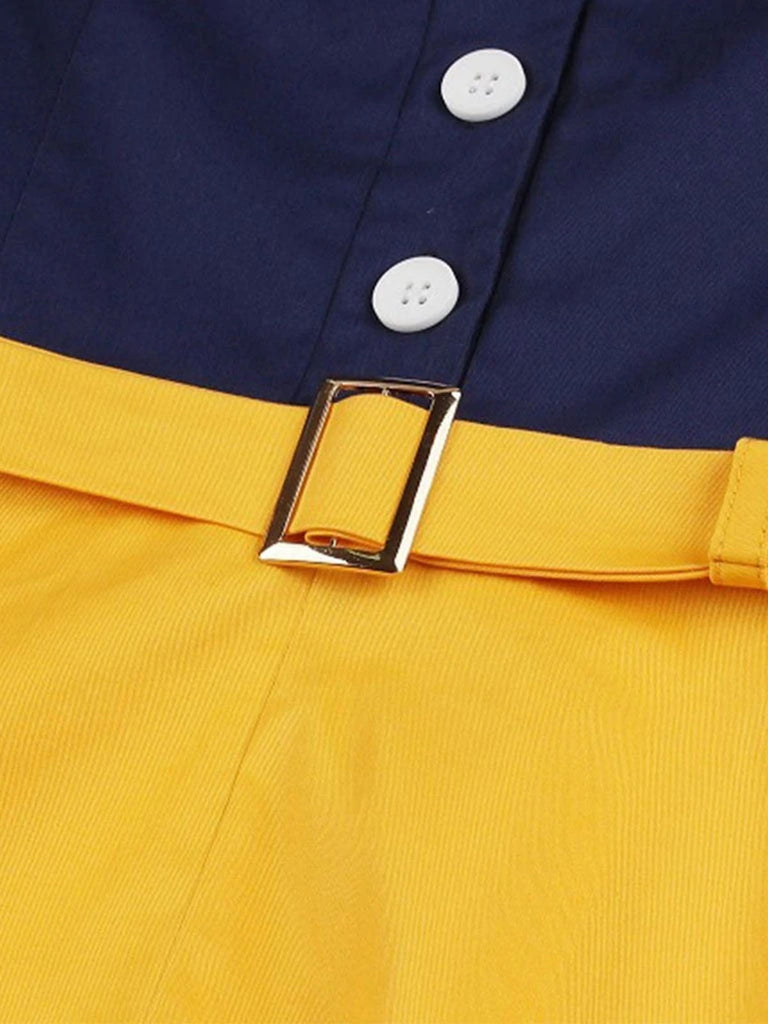 Robe boutonnée kaki style Blanche-Neige années 1950